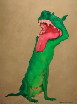 周春芽《綠狗》 150×120cm 布面油畫 1998