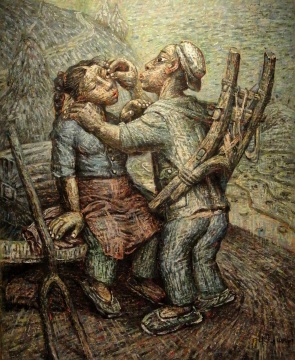 羅中立《吹渣渣》 150×118.5cm 布面油畫 1996
