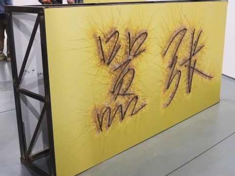 楊心廣除了雕塑與視頻，還呈現(xiàn)了其裝置作品
