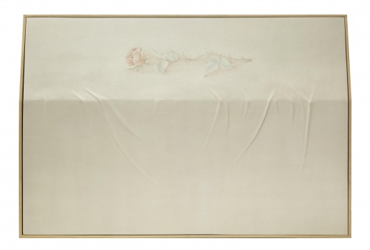 《繪畫浮雕——白玫瑰》 91×62cm 紙本繪畫、玻璃鋼浮雕 2015
