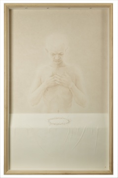?《王的加冕》 141×88cm 紙本繪畫、玻璃鋼浮雕 2015
