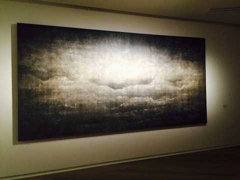 曹吉岡2008年作品《云山圖》 材質(zhì)為亞麻布坦培拉
