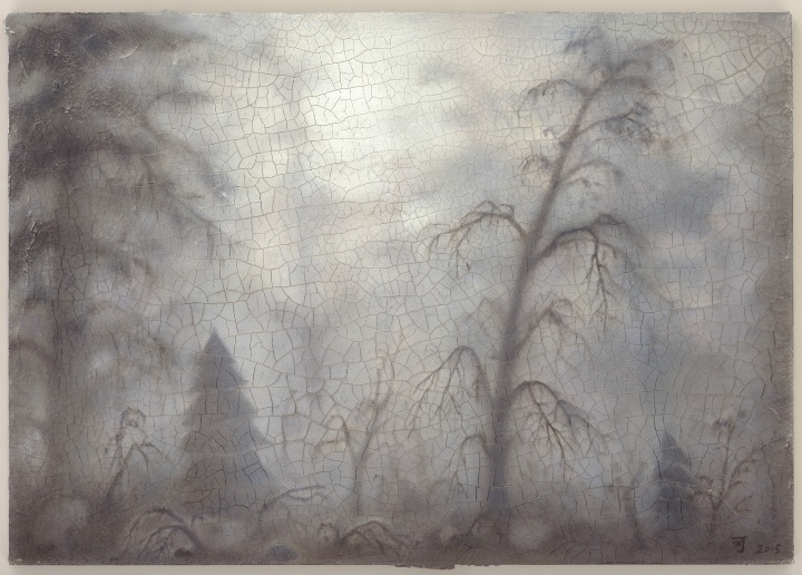 《黑塞與霧中之霧中》 26×36.5cm（霧中 piece of landscape） 木板上油畫 2015
