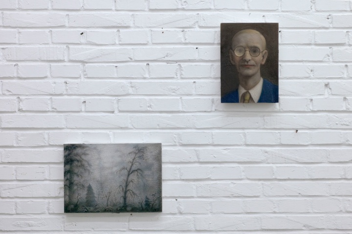 《黑塞和霧中》 （黑塞 piece of portrait）, 26×36.5cm（霧中 piece of landscape） 木板上油畫 2015
