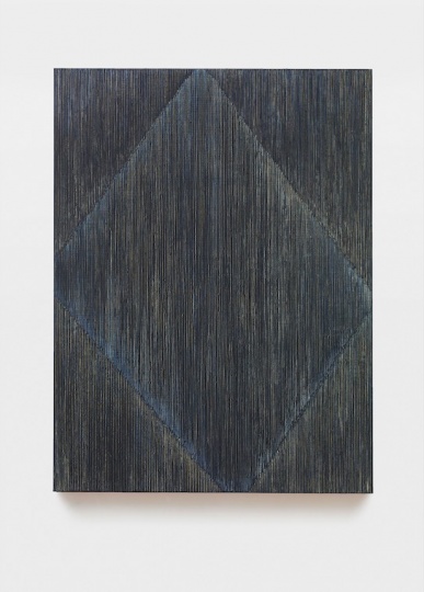 《四條邊－黑灰1》，200×150cm，布面油畫，2014