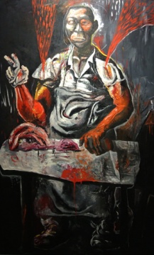 張恩利 《二斤牛肉》 160×100cm 布面油畫 1993