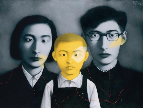 張曉剛《血緣—大家庭·全家?！?99.5x130cm 布面油畫  1995  成交價(jià)：1679萬元
