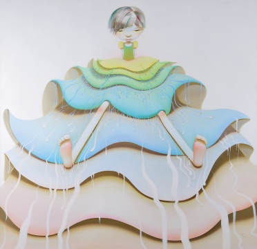 陳可《九層塔》 200x200cm  布面油畫  2005   成交價(jià)：57.5萬元
