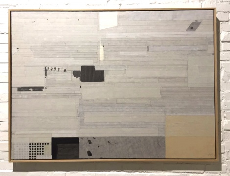梁銓 《無題》 90×120cm  茶、色、墨、宣紙拼貼 2013
