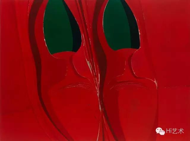 冷廣敏 《紅色的漣漪》 150×200cm 布面丙烯綜合材料 2015

