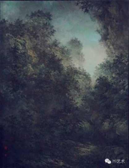 加藤良造 《群峰園》 53x41cm 日本紙、日本顏料 2014
