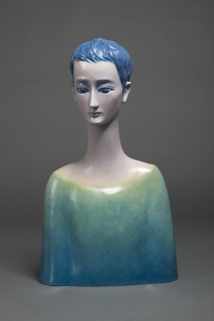 《童》 70×40×21cm 鑄銅丙烯著色 2015

