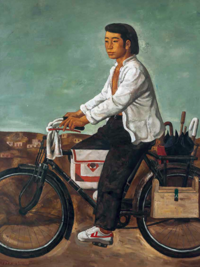 段建偉  《飛躍的運(yùn)動(dòng)鞋》160×114.5 cm  布面油畫  1993  成交價(jià)：78.2萬(wàn)元  北京匡時(shí)春拍
