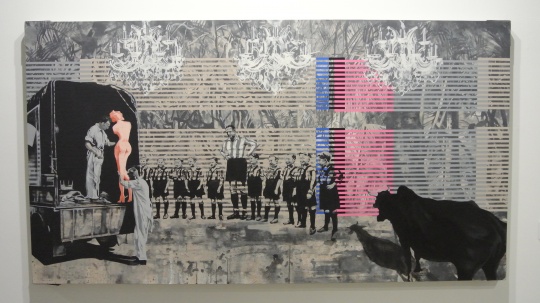 劉影 《干擾-真相之余多巴胺》 220×120cm 布面亞克力 2015 推薦人：蔡錦

