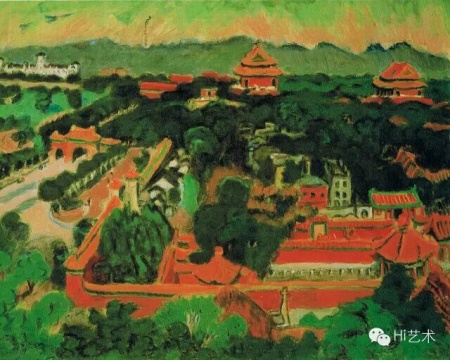 梅原龍三郎  《長安街》  72.7x90.9cm  油彩 1940 東京國立近代美術館藏
