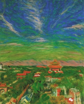 梅原龍三郎《北京秋天》 88.5x72.5cm 紙油彩 1942 東京國立近代美術館藏
