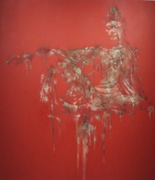 葉楠 《觀音》 160×140cm 赤磷、鐵、丙烯、油畫布  2012