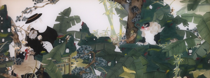 《青·梔》 60×158cm 絹本設(shè)色 2016
