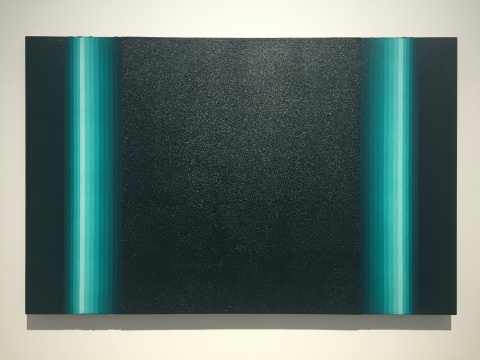蘇藝 《律-光柱-寶石綠》 90×140cm 布面綜合材料 2016

