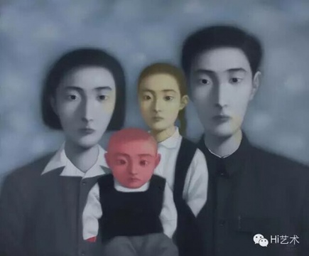 張曉剛 《血緣——大家庭17號1998年》  149x180.5cm 1998
