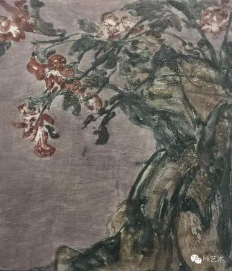 花石圖 80x70cm 布面綜合  2015
