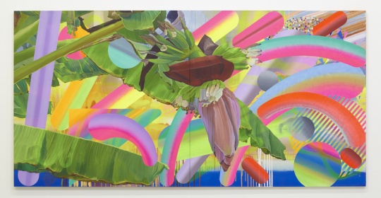 大野智史 《蜜月熱?！? 145.5x291cm  布面油畫、噴繪  2015
