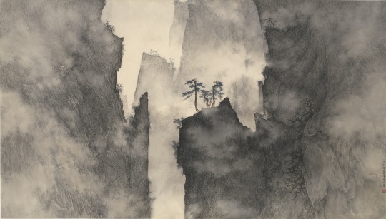 李華弌  《天涯之上》 84×147.8cm  水墨紙本  2008  成交價(jià)：236萬港幣  由美國收藏家競(jìng)得
