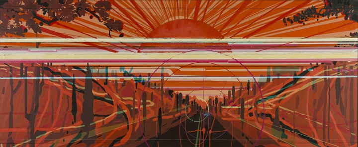 劉韡 《紫氣系列》180×440cm 布面油畫  2010  展于“中國私語”?？耸詹卣?
