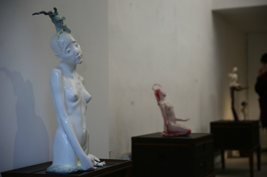 王曉琳《逝去的生命》鑄鑄銅著色 80x38x24cm

