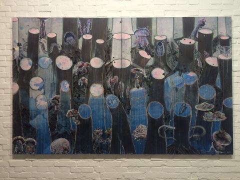 《沒有樹葉的森林5》150×240cm 布面丙烯 2015
