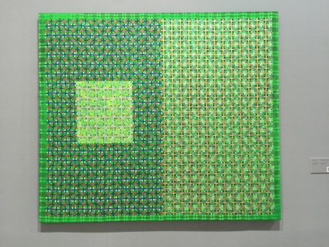 《十示 2001-1》 140 x 160 cm  成品布上丙烯  2001
