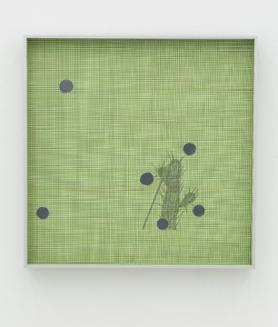 張如怡 《六個(gè)閃光的圓點(diǎn)》紙上綜合材料  40 x 40 cm 2016
