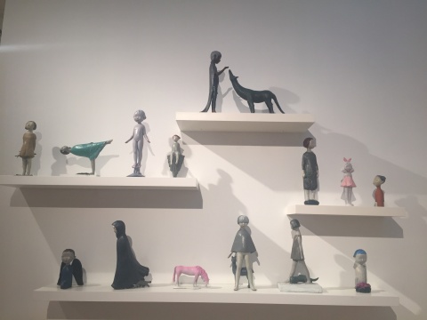 現(xiàn)場展出的李偉&劉知音的雕塑小稿，李偉表示甚至曾有人對他表示了購買小稿的想法
