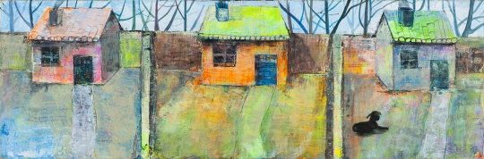 ?忻洛汀 《三間房》 25×74cm 布面丙烯 2014