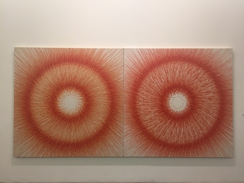 孟祿丁 《元速》 200×200cm×2 布面朱砂 2015
