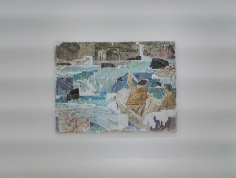 夏禹  《逆行船》  180×240cm  木板坦培拉  2016
