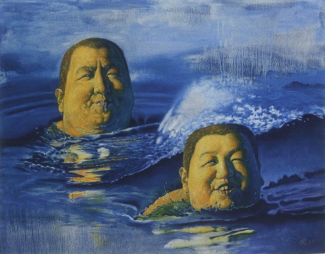 施本銘 《岳家父子》 114×146cm 油畫 1997
