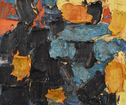 ?朱金石 《寫魏碑的父與子》 100×120cm 油畫 2007
