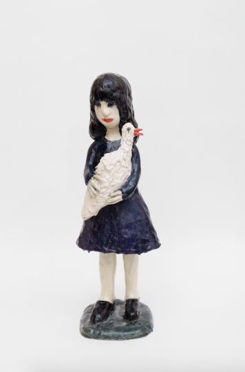 克拉拉?克莉斯塔洛娃《Girl and goose》 118x42x46 cm Glazed stoneware 2014 攝影：Carl Henrik Tillberg  Courtesy Galerie Perrotin

