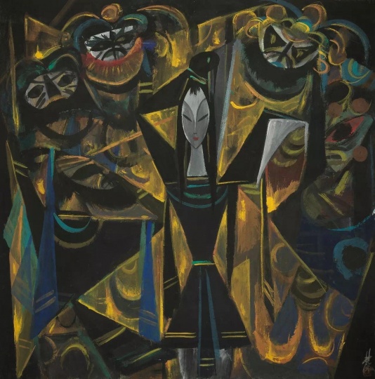 林風(fēng)眠 《寶蓮燈》紙本設(shè)色 66×65cm 1950年代
