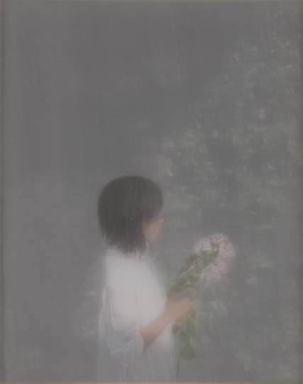 《合成13》 52 x 42cm 絹本 水色 2011
