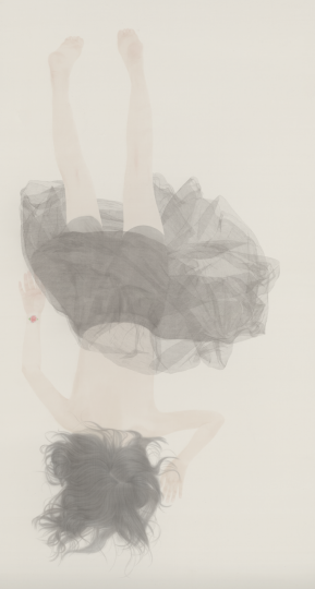 《若輕3》 240 x 130cm 絹本 水色 2016
