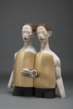 杜春風(fēng) 《自我投影》98×80×40cm 香樟木&鍛銅  2015
