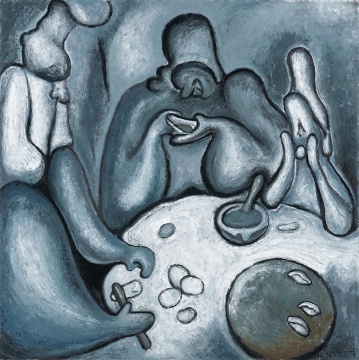 鄒濤 《包餃子》 120×120cm 布面油畫  2016
