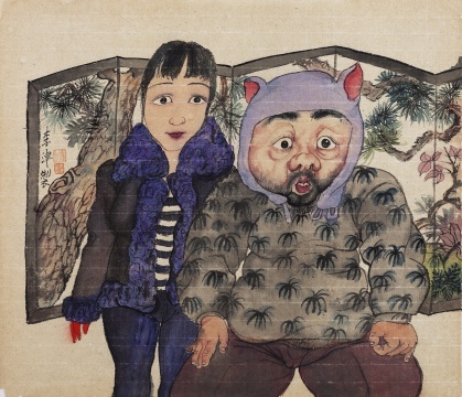 李津  《屏風圖》  38×43cm  紙本設色  2016
