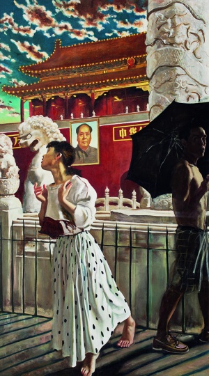 趙半狄  《蝴蝶》  250×140cm  布面油畫(huà)  1990  匡時(shí)2012年春拍 成交價(jià)：2760萬(wàn)元 創(chuàng)藝術(shù)家拍場(chǎng)最高紀(jì)錄
