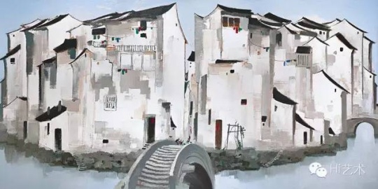 吳冠中  《周莊》  148 × 297cm 布面油畫(huà)  1997  成交價(jià)：2.36億港幣 保利香港2016春拍
