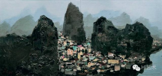 吳冠中 《桂林》 43×88cm 木板油畫 1970-1996  成交價：2300萬元
