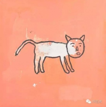 奈良美智 《EineKatze》 70×70cm 布面亞克力 1990  成交價：57.5萬元
