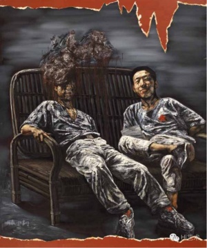 
何森《椅上的兩人》 180×150cm  布面油畫  1991

估價(jià)：80萬港幣 至 120萬港幣

